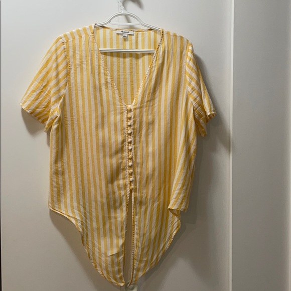 Madewell Agency Tie-Front in Pompano Stripe - Picture 4 of 7